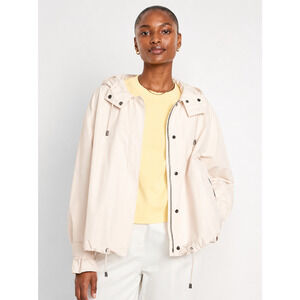 Old Navy Utility Jacket Womens XL Beige Water Resistant Spring Layer Gorpcore